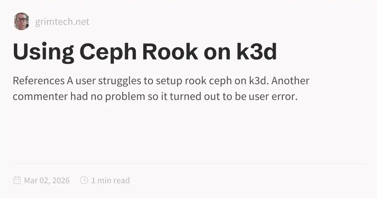 Using Ceph Rook on k3d